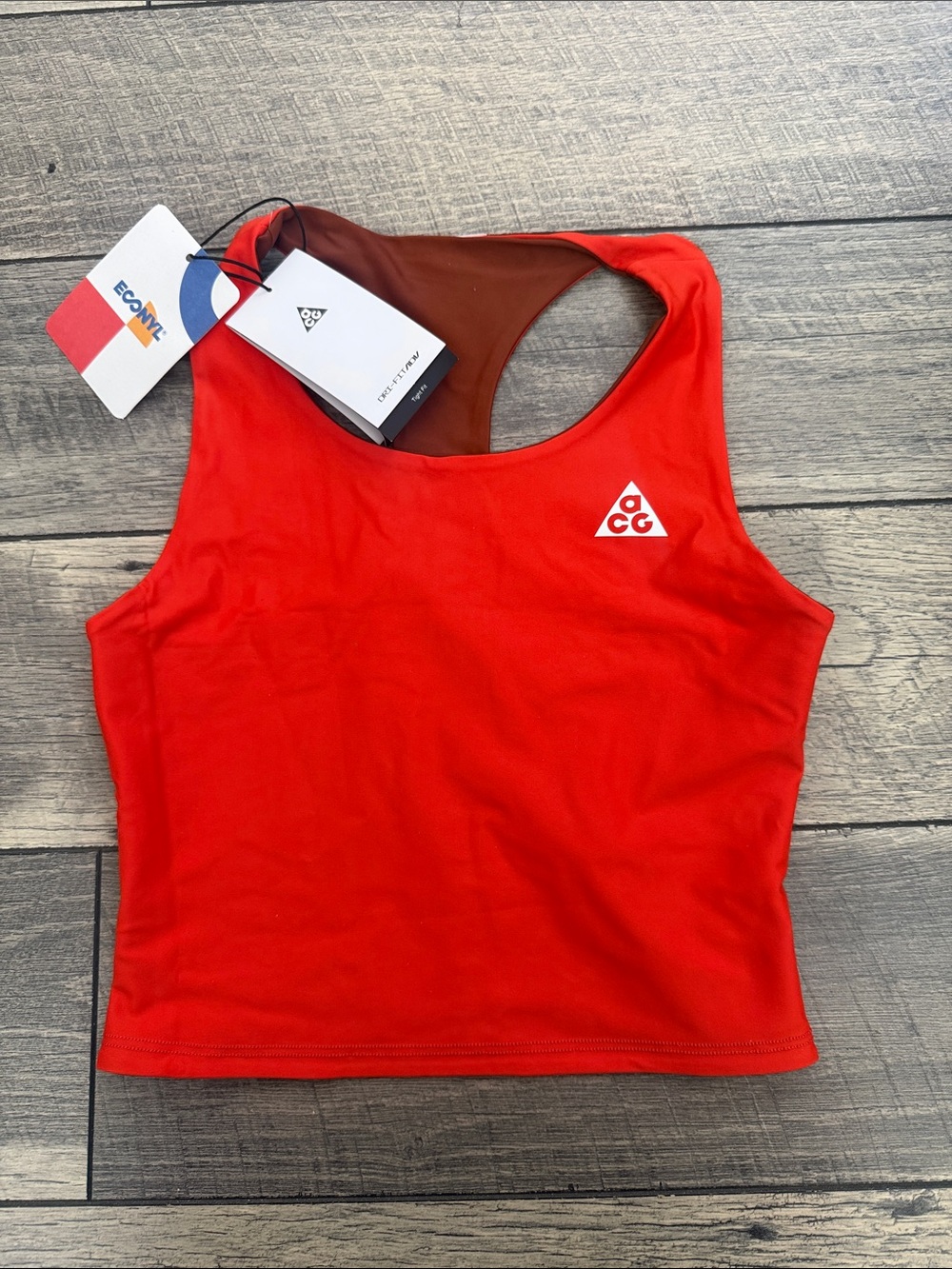 Nike Red Racerback Crop Top with ACG Logo Convertible Sz S/P